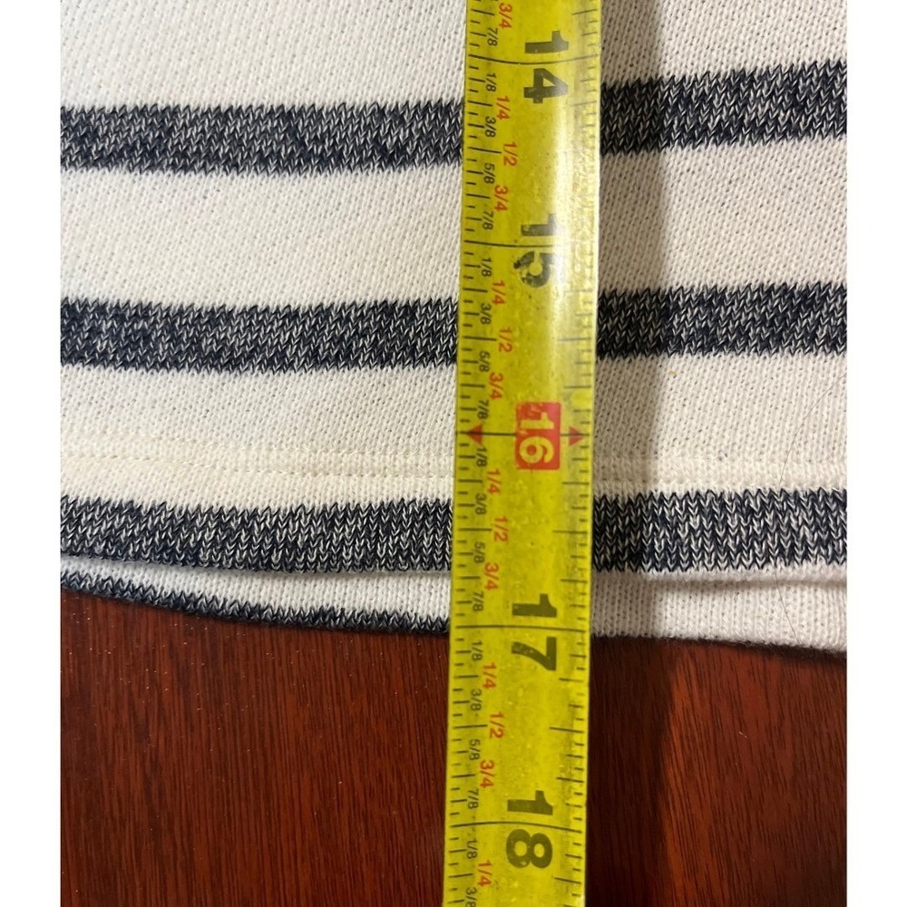 Jones New York Women Mini Skirt S Navy White Stripe Knit Pull-On A-Line Casual - Picture 8 of 10